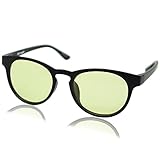 [エイトトウキョウ] サングラス メンズ レディース ナイト ドライブ ブルーライトカット 日本製 ウェリントン ボストン 軽量 ライトカラー 夜間 運転 バイカー メガネ スポーツ 運転用 釣り 野球 ゴルフ UVカット サスティナブル リサイクル [ 鯖江製 ] マットブラック/イエロー PET-B-NL