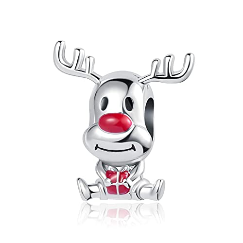 Image of Christmas Holiday Season Charms for Pandora Bracelets New Snowflake Santa Claus Home Moose Gift Tree Candy Cane Snow Globe