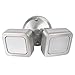 Feit Electric Mini LED Two Head Security Flood Light, Stainless Steel Finish, Dusk to Dawn, 3000 Lumens, 5000K, Energy Star Pack of 4
