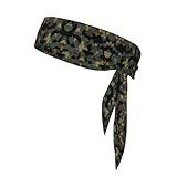 Bandanas Deportivas Unisex con Estampado de Camuflaje para la Cabeza: muñequeras Deportivas para Tenis, Running y Yoga: Bandas Elegantes y Ajustables