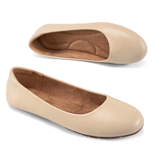 Image of Aomigoct Flats for Women Ballets Shoes: Dress Slip Comfortable Work Flats for 2026 - Casual Ladies Wedding Walking Flat