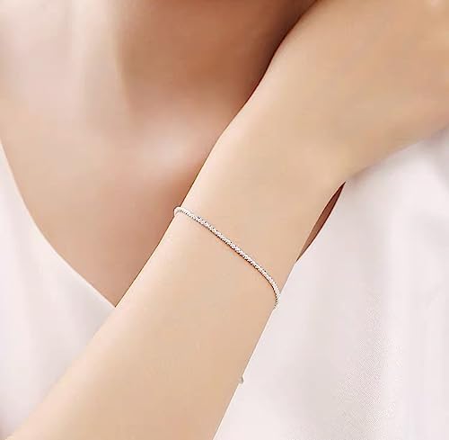 Amazon.com: Silver Link Bracelet, Silver Adjustable Chain