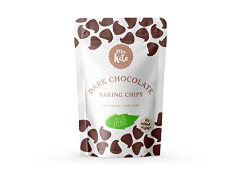 Sugar Free 70% Dark Chocolate Chips by Mrs. Keto | Vegan No Added Sugar | Diabetic Friendly Low Carb Chocolate | 200g