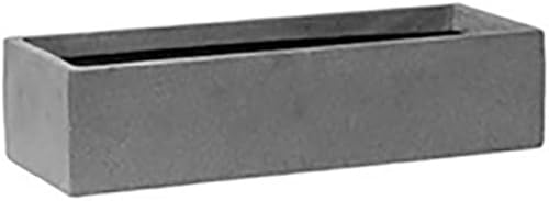 Maceta rectangular de fibra de cemento de 3.75 pulgadas de alto x 6 pulgadas de ancho x 20 pulgadas de largo, Carlo Pot