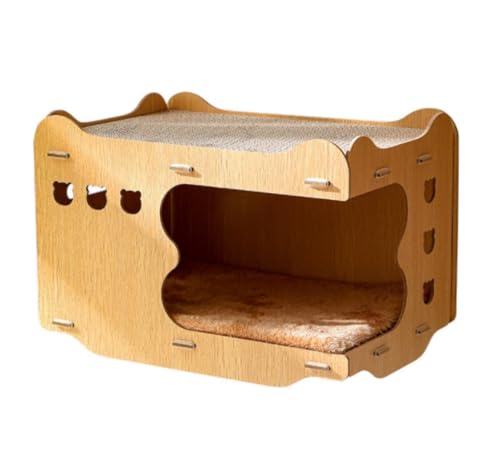 爪とぎパッド スクラッチャーハウス猫スクラッチャー屋内猫用木製猫ハウススクラッチボードベッド家庭用家具 室内猫用おもちゃ(A)