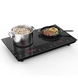 Double Induction Cooktop, Nuopuplai Induction Cooker 2 Countertop Burners, Independent Control With...