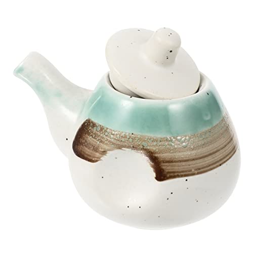 Zynphancer 日式醤油瓶 高耐熱セラミック調味壺 ? 多機能注ぎ口設計で油酢や料理酒に便利、抗変形構造