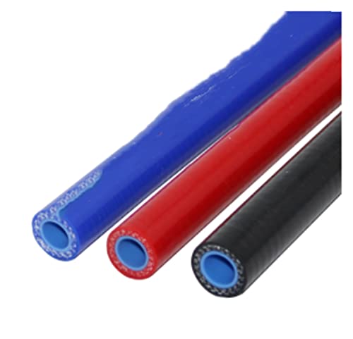 Temperatura: - 50 - 250 HSHULING ID 16mm Sistema di raffreddamento Radiatore Intercooler Tubo del silicone Tubo in silicone Tubo intrecciato Lunghezza 1 metro rosso/blu/nero (Color : Red 16MM)