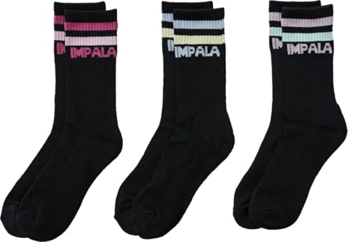 Impala Rollerskates Stripe Socks 3-Pack Black One Size
