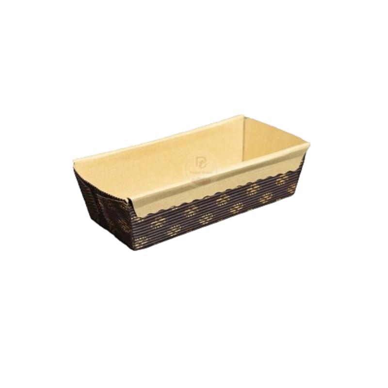 PUSHTI TUSHTI Bake and Serve Medium Corrugated Plumpy Mould 250Gm for Plum Cake Tea Cake | Oven Microwave Safe Mould (15x 6.5cm) Brown - Pack of 10 Pieces with Lid