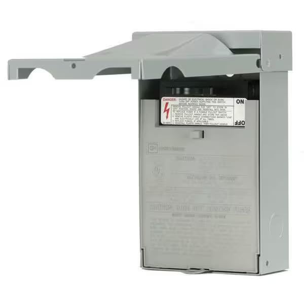 Disconnect Switch, Nonfusible, DPST, Single Phase, NEMA 3R, Indoor/Outdoor, Pull-Out, Steel, Mfr: DPU222R-A