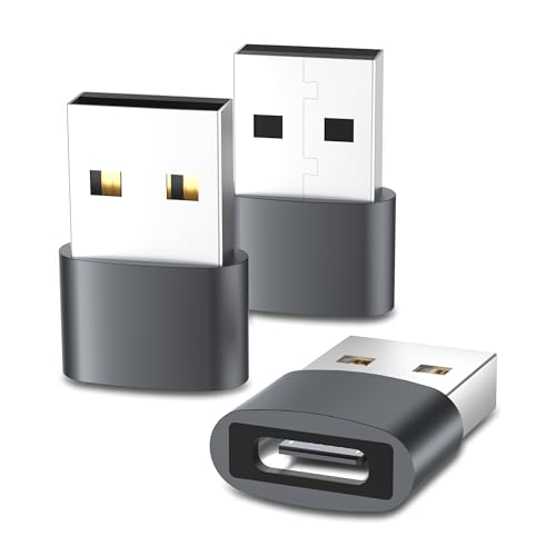 YISH Adapter USB C auf USB 2.0 (3 St&uuml;ck) - USBC Buchse auf USBA Stecker Adapter Type C auf USBA F&uuml;r Schnelllade Daten &uuml;berweisen F&uuml;r USB Ladeger&auml;t Computer Laptop Tablette Smartphone