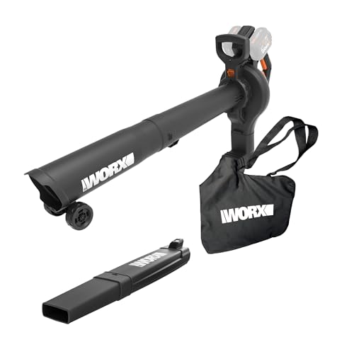 WORX WG583.9 40V Cordless Leaf Blower, 3 in 1 Blowers for Lawn Care with Vacuum & Mulcher, Electric Blower with Brushless Motor & 2 Speed Control, 2 Batteries & Charger Not Included 210MPH 4