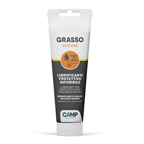 Camp GRASSO SILICONE, Grasso lubrificante di silicone, Infusibile, Protettivo, Trasparente, Inerte, Inodore e Idrorepellente, 150 ml