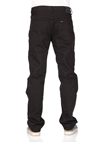 Lee Brooklyn Comfort, Vaqueros Straight Hombre, Negro (Black Rinse 47), W30/L34