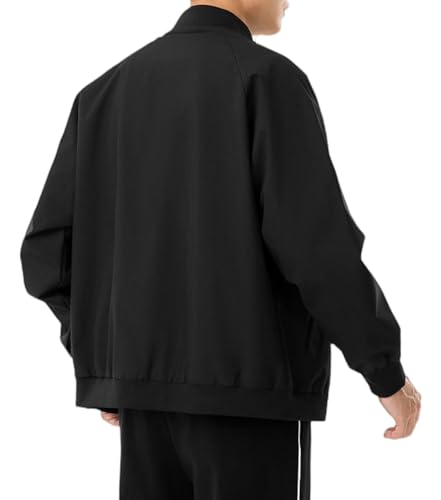 Men's Lightweight Bomber Jacket - Windproof Minimalist Design with Hidden & Side Pockets for Casual & Golf4