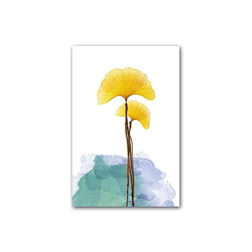 Affiche de feuille de plante dorée pour illuminer un mur vide de salon moderne - 2