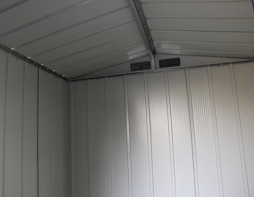 Duramax Eco 6 X 6 (3.33 M2) Metal Garden Storage Shed, Hot-Dipped Galvanized Metal Garden Shed, Tool Storage Shed, Strong Reinforced Roof Structure, Maintenance-Free Metal Shed, Green - 10