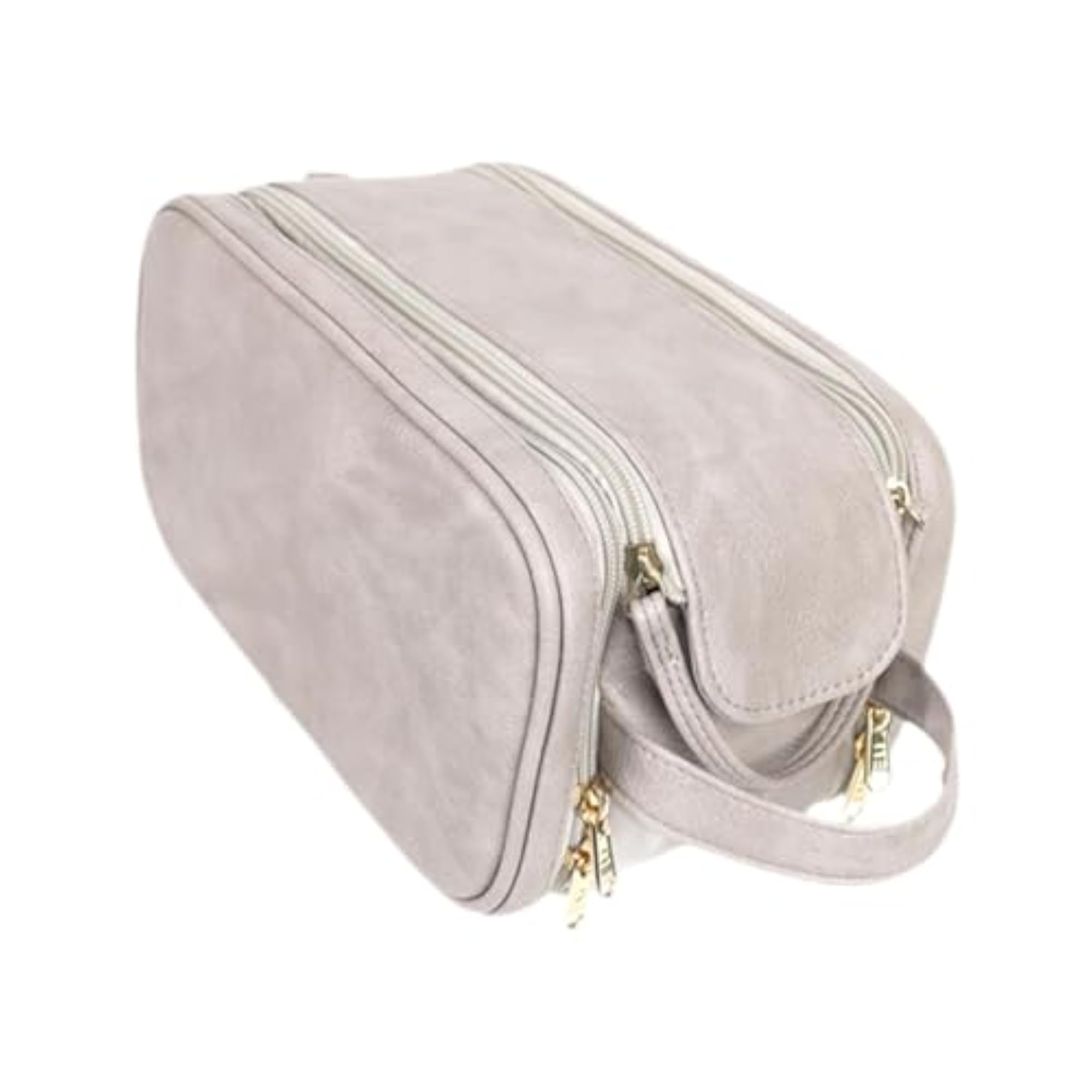Gray Makeup Storage Bag with Zipper, Ideal for Travel