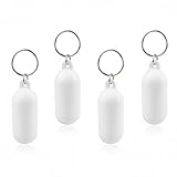 LÉ ÉCLAT 4pcs Floating Keychains,White Pill-Shape Buoy Float Key Pendant, Plastic Floating Key Ring for Boating, Fishing, Kayaking, Surfing, Sailing & Outdoor Sports Accessories