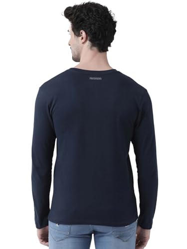 Image of Men's V-Neck Full Sleeves Cotton Lycra T-Shirt