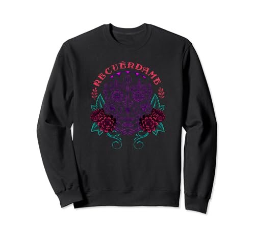 Sweatshirt Disney Pixar Coco Dia De Los Muertos pull noir à motif mexicain