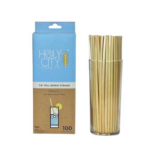 Pitillos biodegradables de tallo de trigo 100 unidades miniatura 1