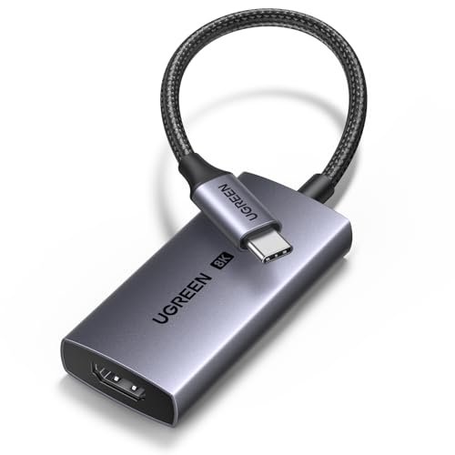 UGREEN USB C auf HDMI Adapter HDMI 2.1 8K@60Hz 4K@240/120Hz 1440P@144Hz Thunderbolt 5/4/3 HDR G-Sync kompatibel mit MacBook Pro M5/M4 Mac Air/Mini iPhone 17/16/15 Galaxy usw.