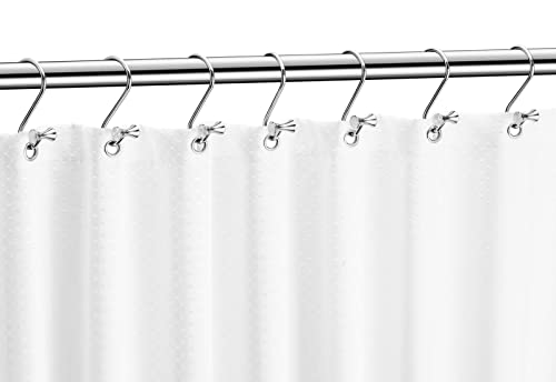 Candygrid Silver Shower Curtain Hooks Rings Decorative, T-Bar Chrome Decorative Shower Curtain Hooks Rings Rust Proof, Shower Hooks For Shower Curtain Rod, Metal Bathroom Curtain Hooks, Set Of 12 #TOP4