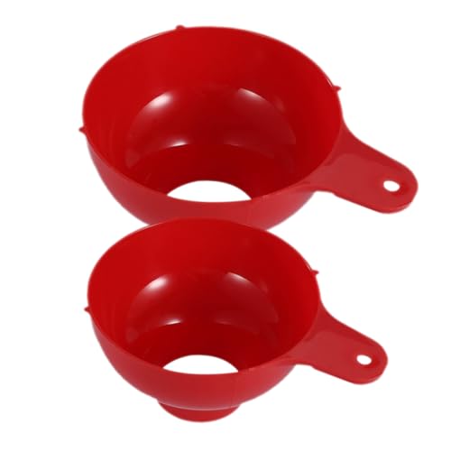 GLEAVI 2 Piezas Embudo de Plástico de Boca Ancha para Conservas Kit de Resistente y Ligero para Transferir Aceite y Líquidos Cocina Roja