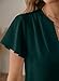 EVALESS Women's Dressy Casual Tops Business Work Blouses Ruffle Short Sleeve V Neck Shirts 2026 Summer Fashion Clothes Blackish Green 2XL