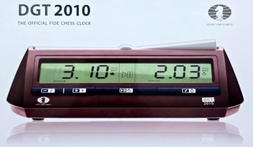 Image of DGT 2010 Official Fide Digital Chess Clock Timer for Chess, Go & Scrabble - 36 Timing Methods, Bonus & Delay, Dual Display for Blitz, Rapid & Classical Games