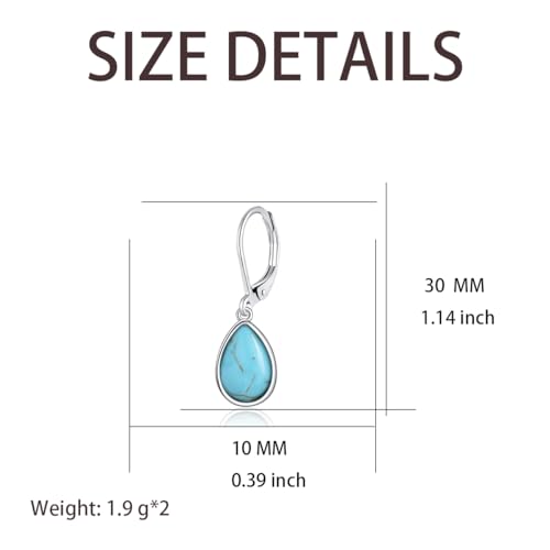 Larimar/Star/Dragonfly/Sunflower/Moonstone/Black Onyx Earrings for Women Leverback Dangle Earrings Hypoallergenic Jewelry for Women3