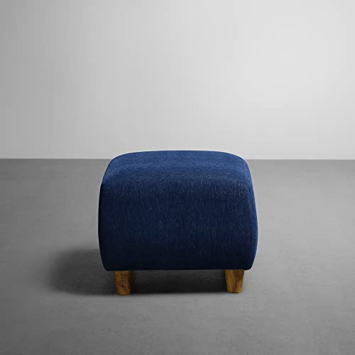 Image of Sleepyhead Yolo Ottoman Designed by Duroflex - Premium Fabric Pouf, Stylish & Durable Accent Stool - Berry Blue
