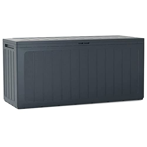 URBNLIVING 280L Vertical Line Wood Design Weatherproof Outdoor Patio Balcony Garden Storage Box...