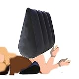 material de flocado gancia Almohada Inflable de cuña flocada Azul, cómoda colchoneta Deportiva para Acampar para Parejas