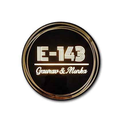 Image of ZOCI VOCI Personalized Name Plate for Home Entrance Outdoor - Acrylic Body, Waterproof | Designer Door Plates for Flat, Bungalow & Apartment - Customized (24 INCH DIA, Infinity Radiance)
