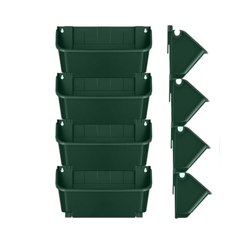 Generisch Macetero vertical – Verde/4 macetas verticales autoriegables con drenaje, maceta de torre de fresa de 39 pulgadas de altura, 4 jardineras apilables | Cereza, frutas, trepadora, P