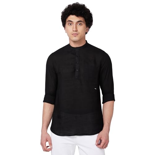 Image of Spykar Men's Regular Fit N /A Full Sleeve Solid Casual Shirts