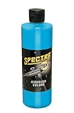 Badger Air-Brush Company Spectra-Tex Airbrush Ready Water Based Acrylic Paint, Neon Fluorescent Blue, 16-Ounce