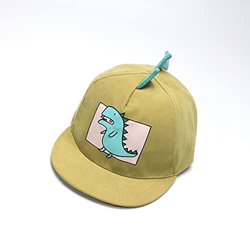 Baby Sun Hat Baby Boy Hats Soft Cotton Dinosaur Sunhat Eaves Baseball Cap Sun Hat Beret Kid Hiking (Yellow, One Size) #TOP1