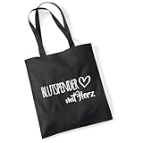 Huuraa Jutebeutel Blutspender mit Herz 10 Liter Black Baumwolle Tasche Geschenkidee