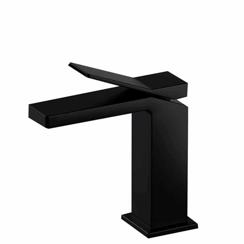 Mitigeur d'évier de cuisine noir carré pour eau chaude et froide