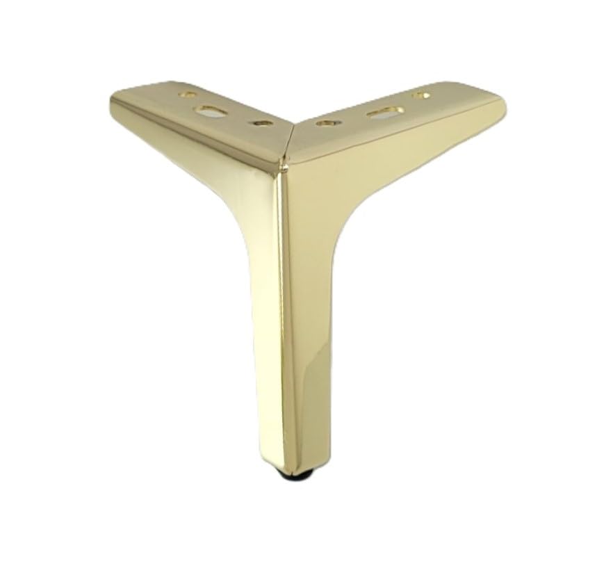 Metal Furniture Sofa Cabinet Legs 6" Italian Design Shiny Brass Couch Credenza Vanity Feet 4PC