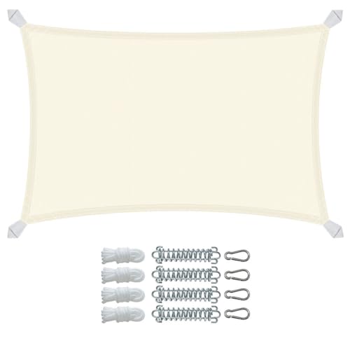 VOUNOT® Sonnensegel Rechteckig mit Befestigung Set, Wasserdicht...