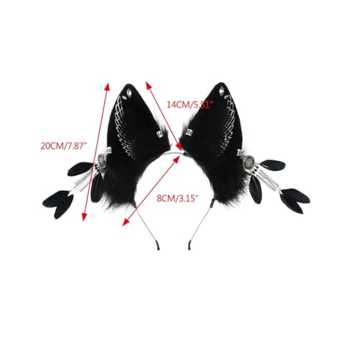 Diademas de orejas de lobo con pendientes colgantes para un look de fiesta navideña 3