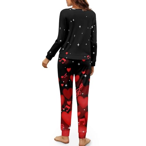Image of Women's Pajamas Set Soft 2 Piece Loungewear Long Sleeve Pj Set Matching Sleepwear with Pockets for Women Plus Size