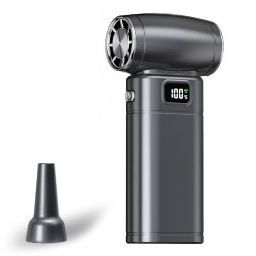 Image of ZORBES Turbo Jet Blower 130000RPM USB Charging Turbo Blower Machine 6000mAh Battery USB Charging for Car Duster Air Duster with Emergency Light LED Display Turbo Jet Fan for Hiking Camping