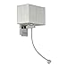 Produktbild s.LUCE Wandleuchte Twine mit LED-Lesearm und Textilschirm Hotel Wandleuchte Leseleuchte Silber Bettlampe mit Schalter LED Arm
