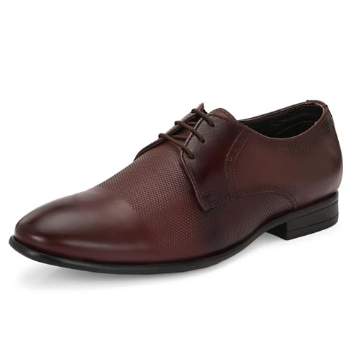 Image of Blue Leather by Centrino Lace-up Men's Formal Shoe | Stylish with Soft Cushioned Insole | Trendy Lace-Up Design | Durable Leather with Anti-Skid Sole | Perfect for Formal Wear (4039)